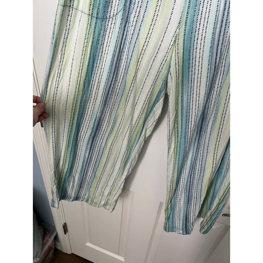 Soma Pajama Pants – Size Medium Blue & Green Striped - Picture 4 of 5